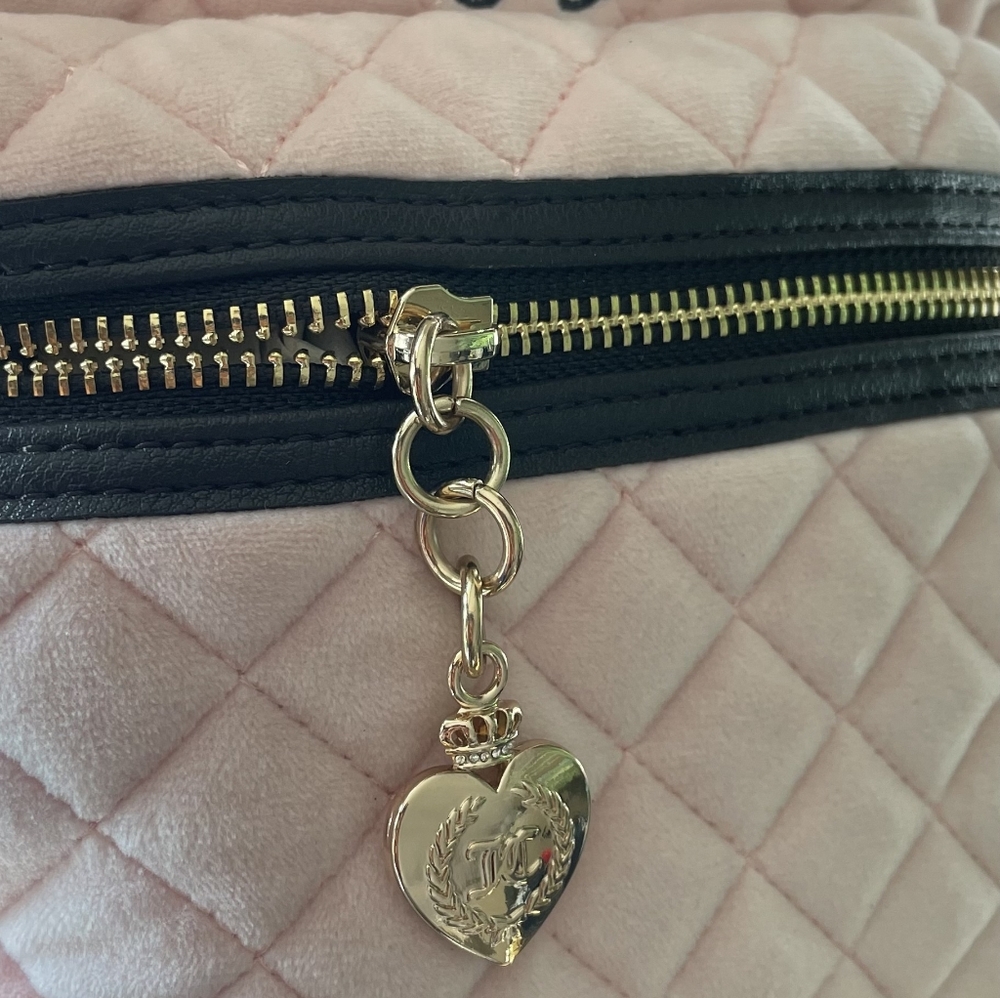 Juicy Couture 💅✨ Soft Pink Royal Moment Velour Velvet Backpack Bag Handbag NWT - Picture 3 of 9